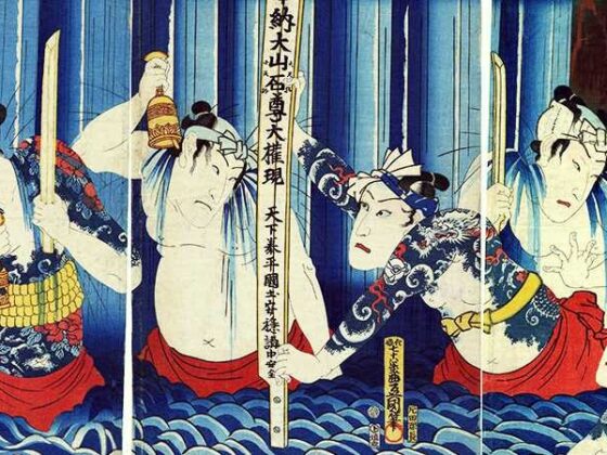 Hot Springs in Japan, painting