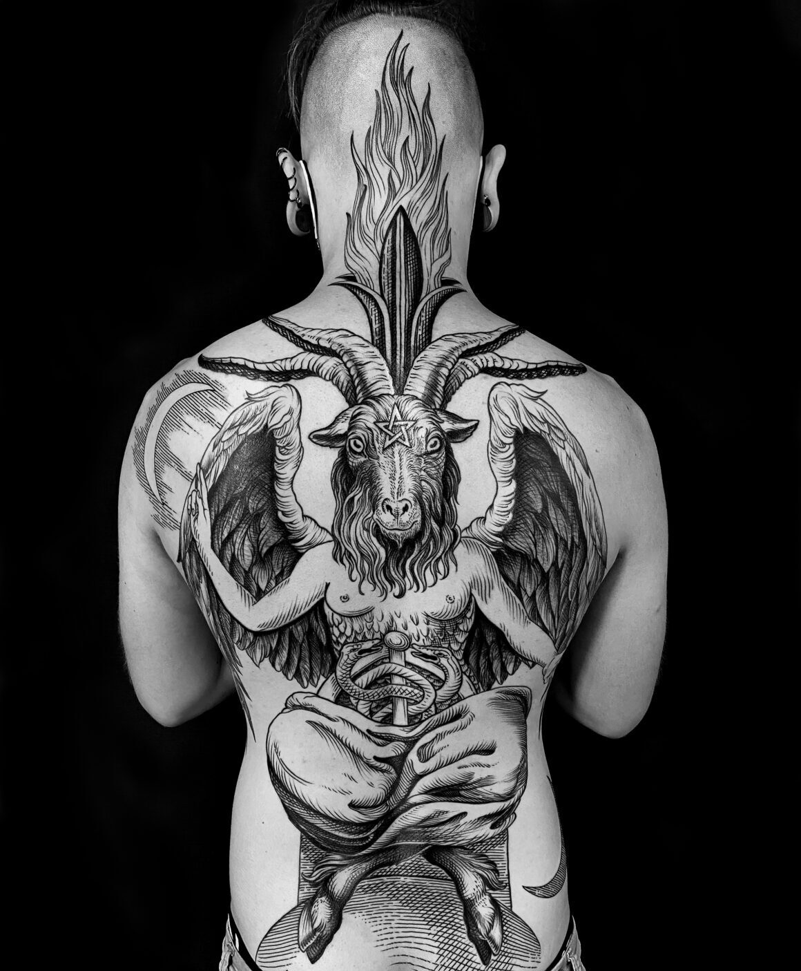 Baphomet by Maud Dardeau Tatouages, Bordeaux, France