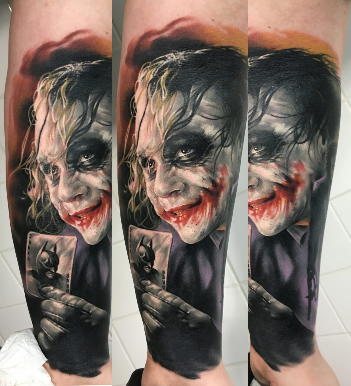 Arm Joker Tattoo Time Lapse on Dark skin - YouTube