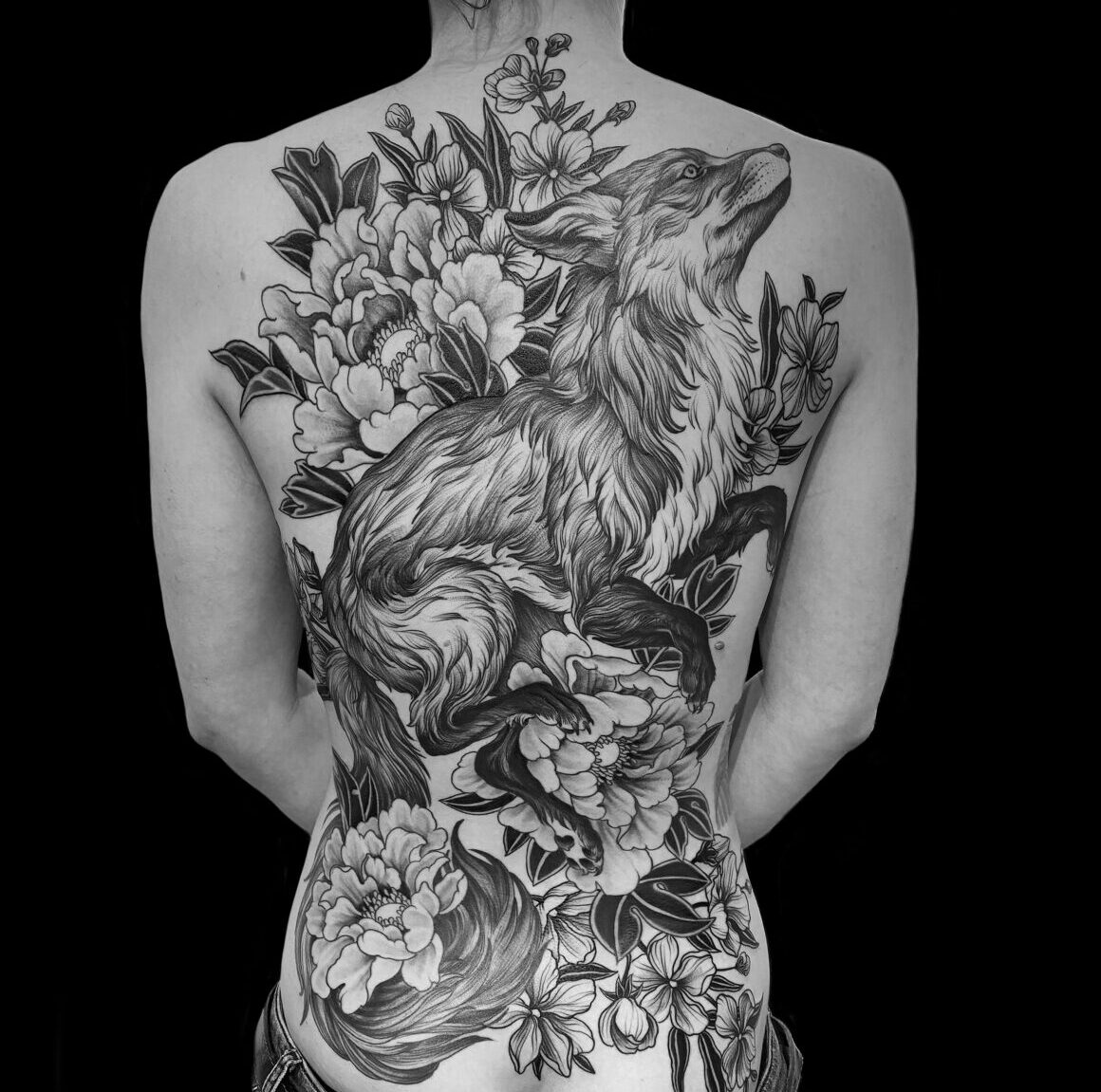 Renard fleuri by Maud Dardeau Tatouages, Bordeaux, France