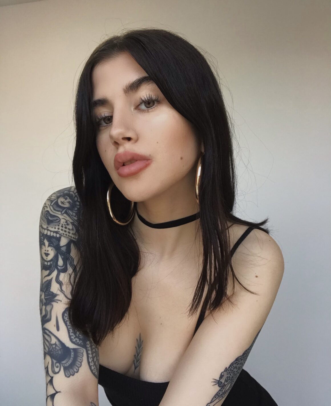 Shy tattoo model