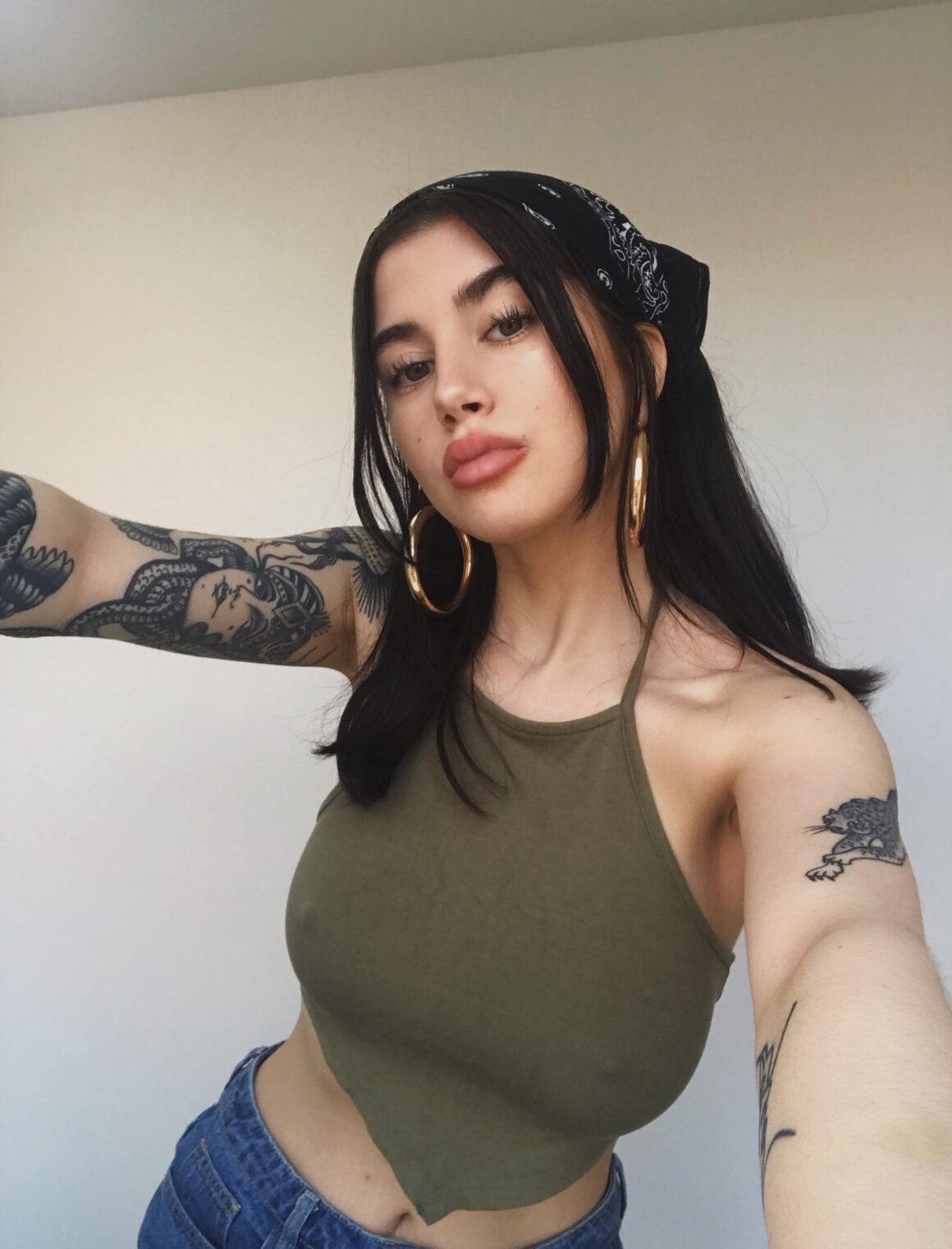 Shy tattoo model