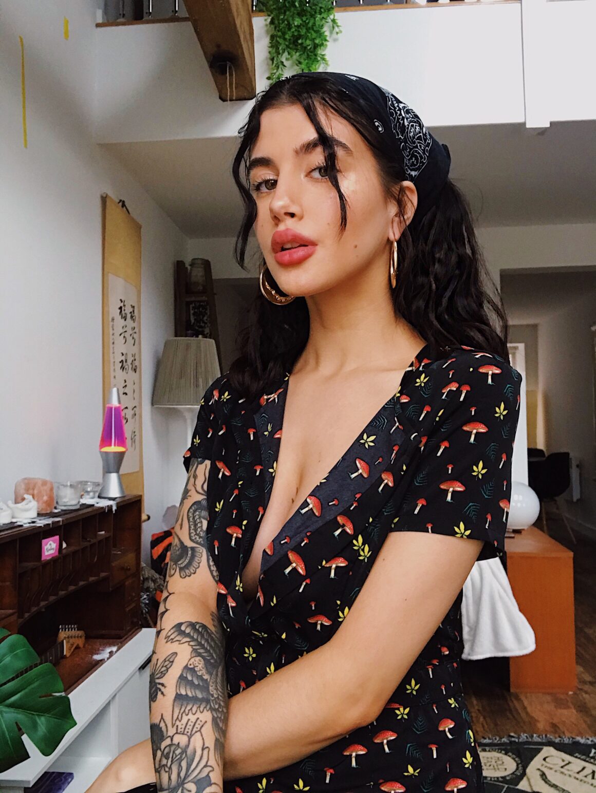 Shy tattoo model