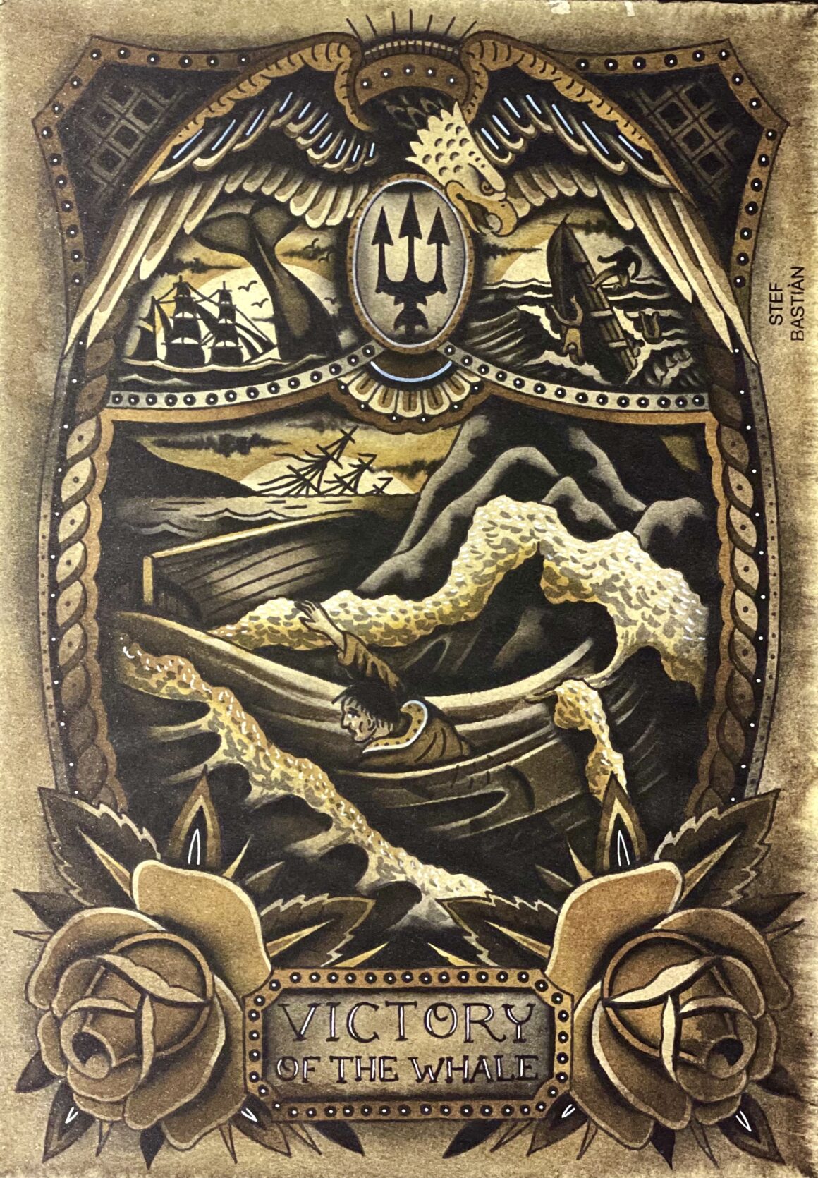 Victory of the Whale illustration by Stef Bastian, Italy