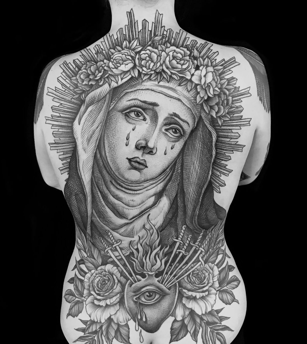 Vierge by Maud Dardeau Tatouages, Bordeaux, France
