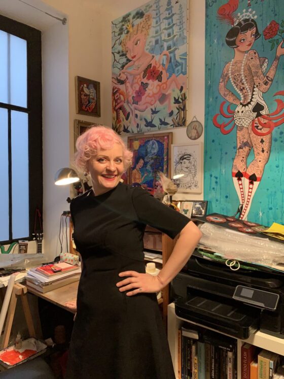 Sunny Buick in her studio, ph. Johanna Pacheco Surriable