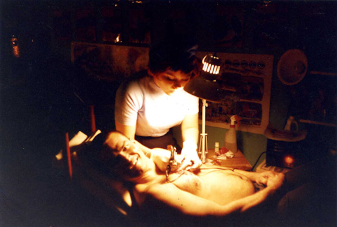 Sunny doing her first tattoo