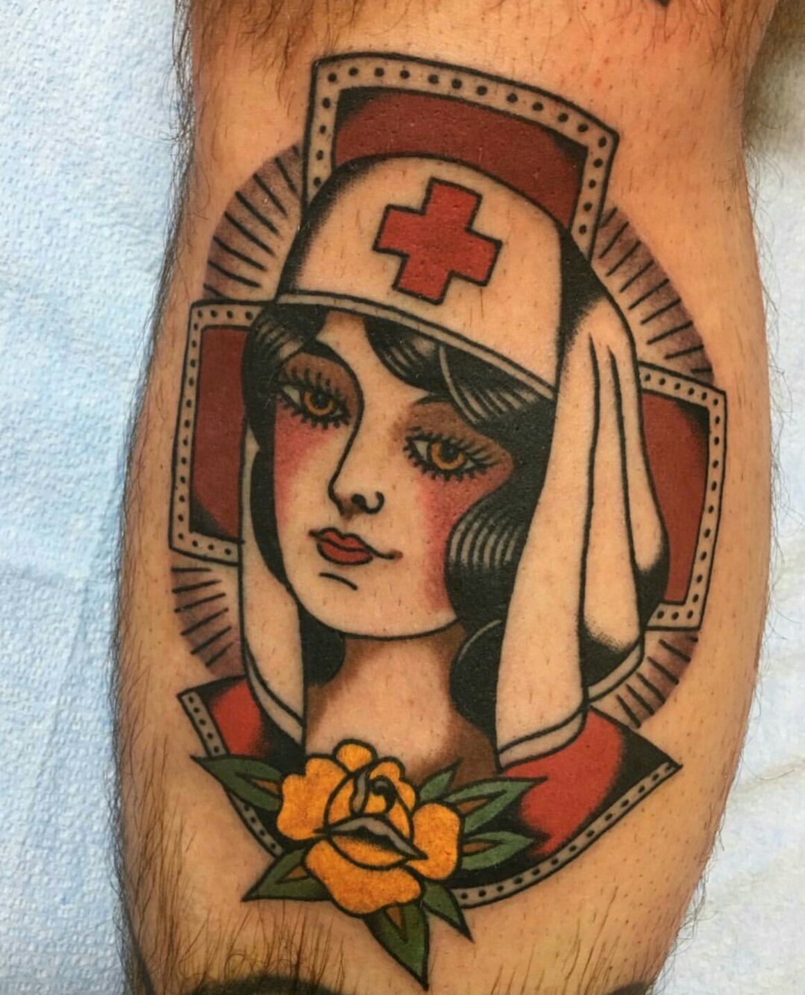 Started my nurse tattoo. Colour next session. Done by Mike Welchman @  Pacific Ave Tattoo in Aldersyde, AB. : r/tattoos