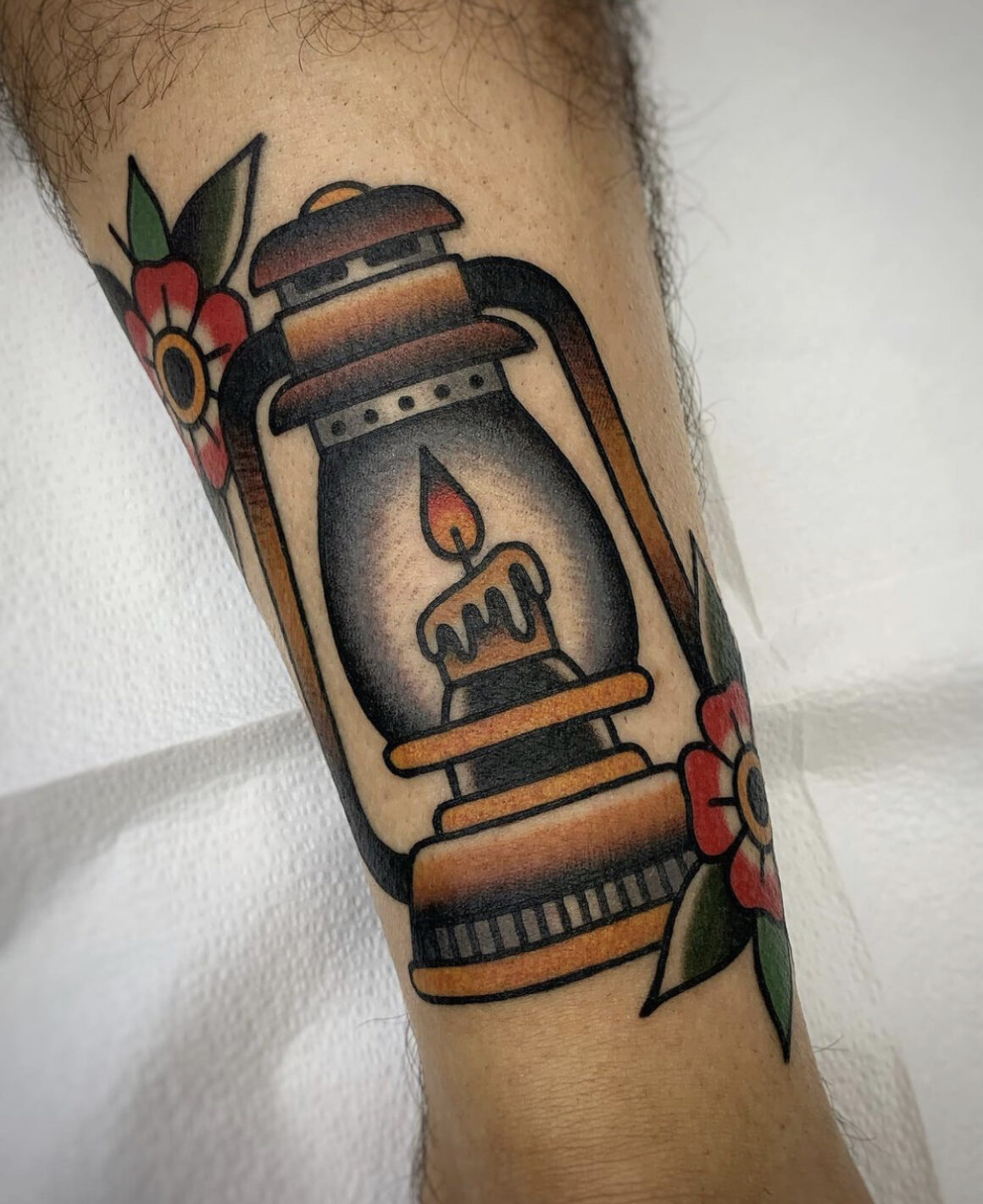Old fashioned lantern tattoo