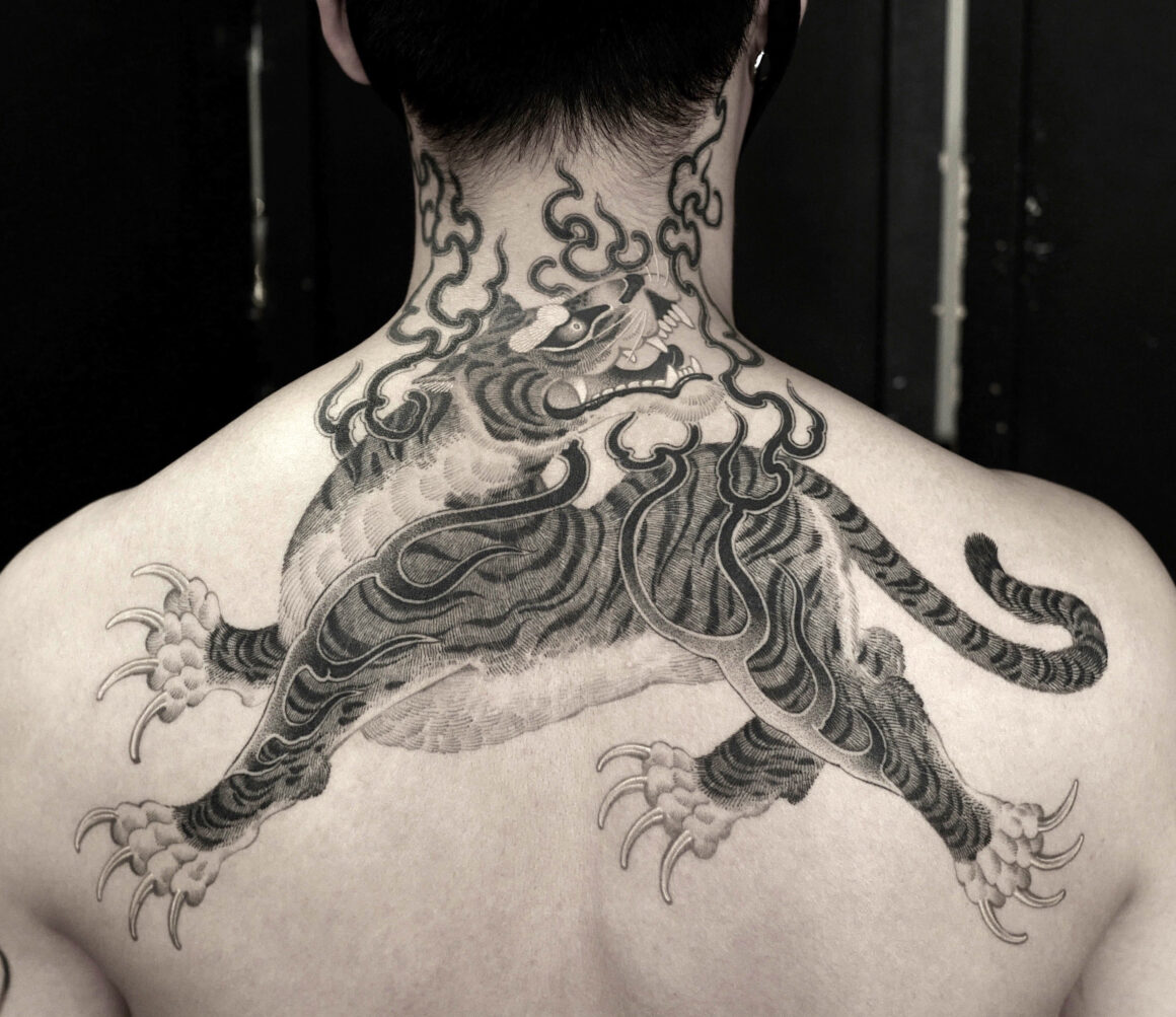 Black and White Figural Tattoos With a Macabre Twist by Korean Tattoo Artist  Oozy  Colossal