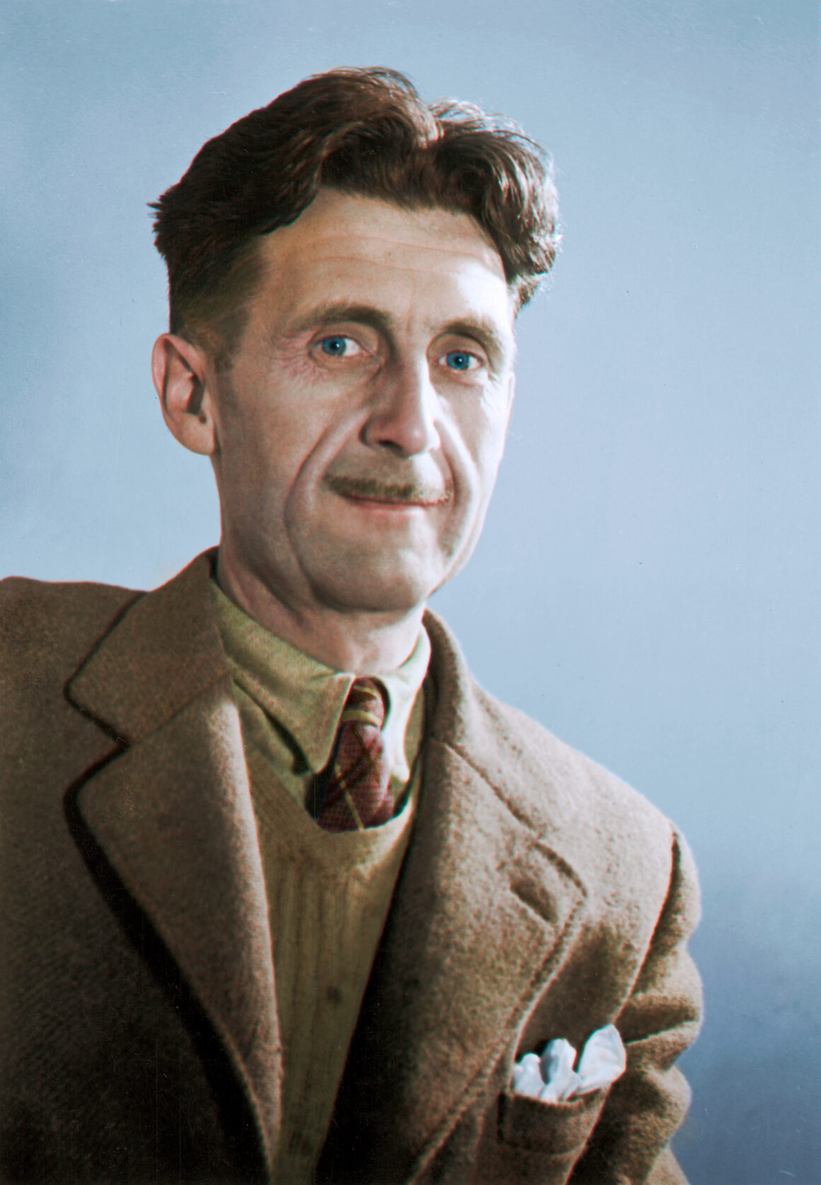 Colored and restored photo of George Orwell, 1940'