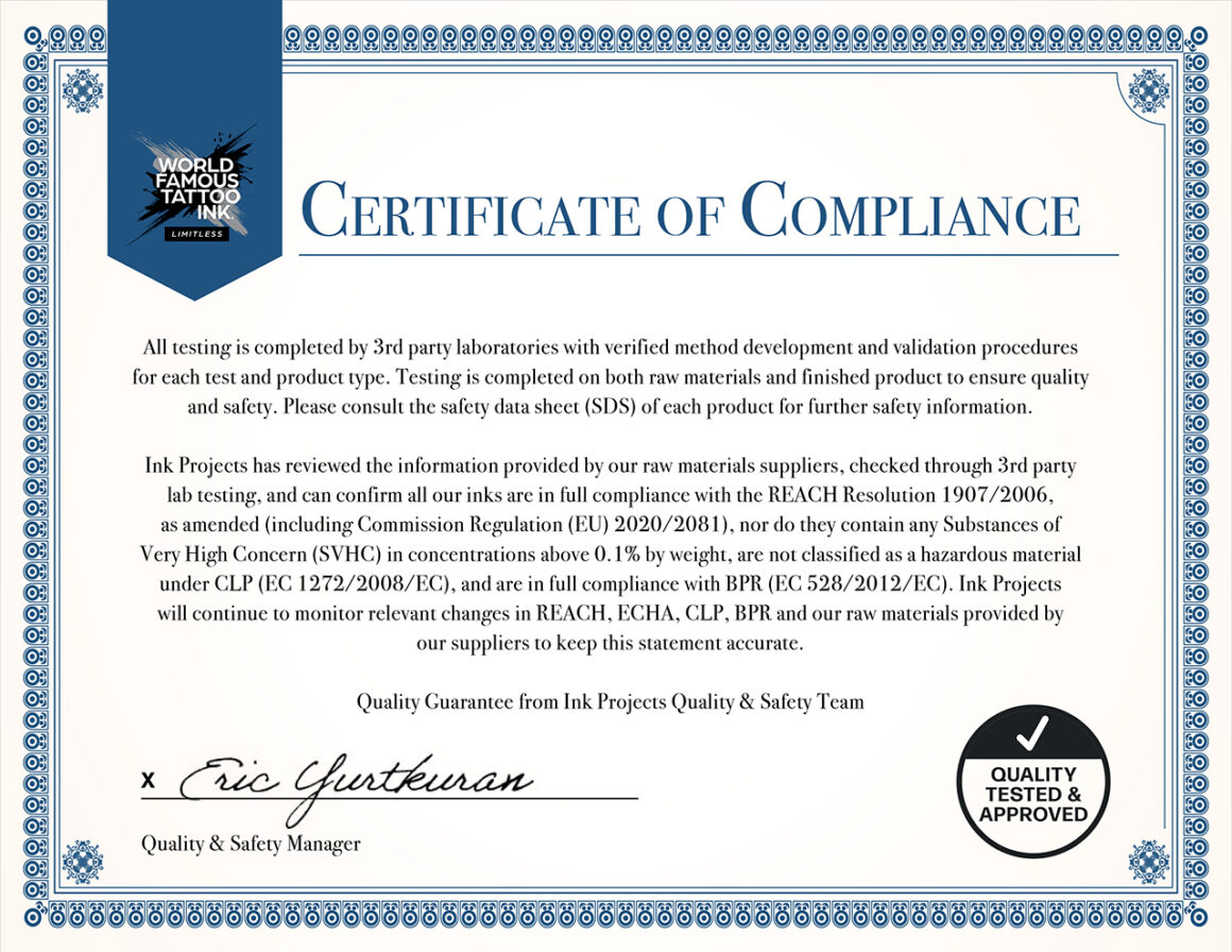 WFTI Certificate of Complience LIMITLESS
