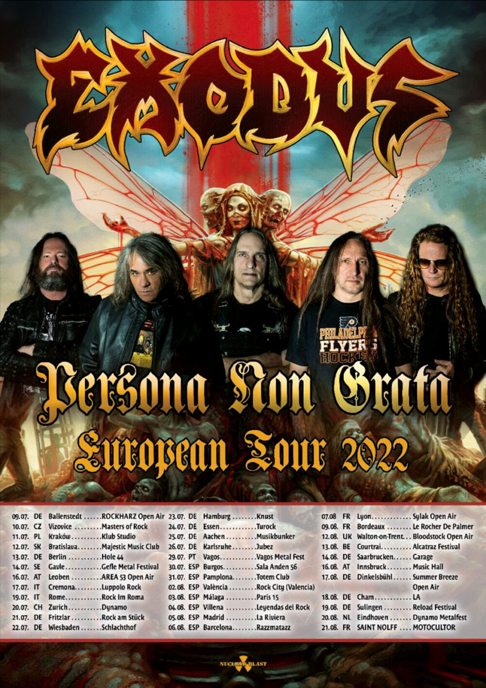Exodus, Persona Non Grata European Tour 2022 dates, @exodusbandofficial