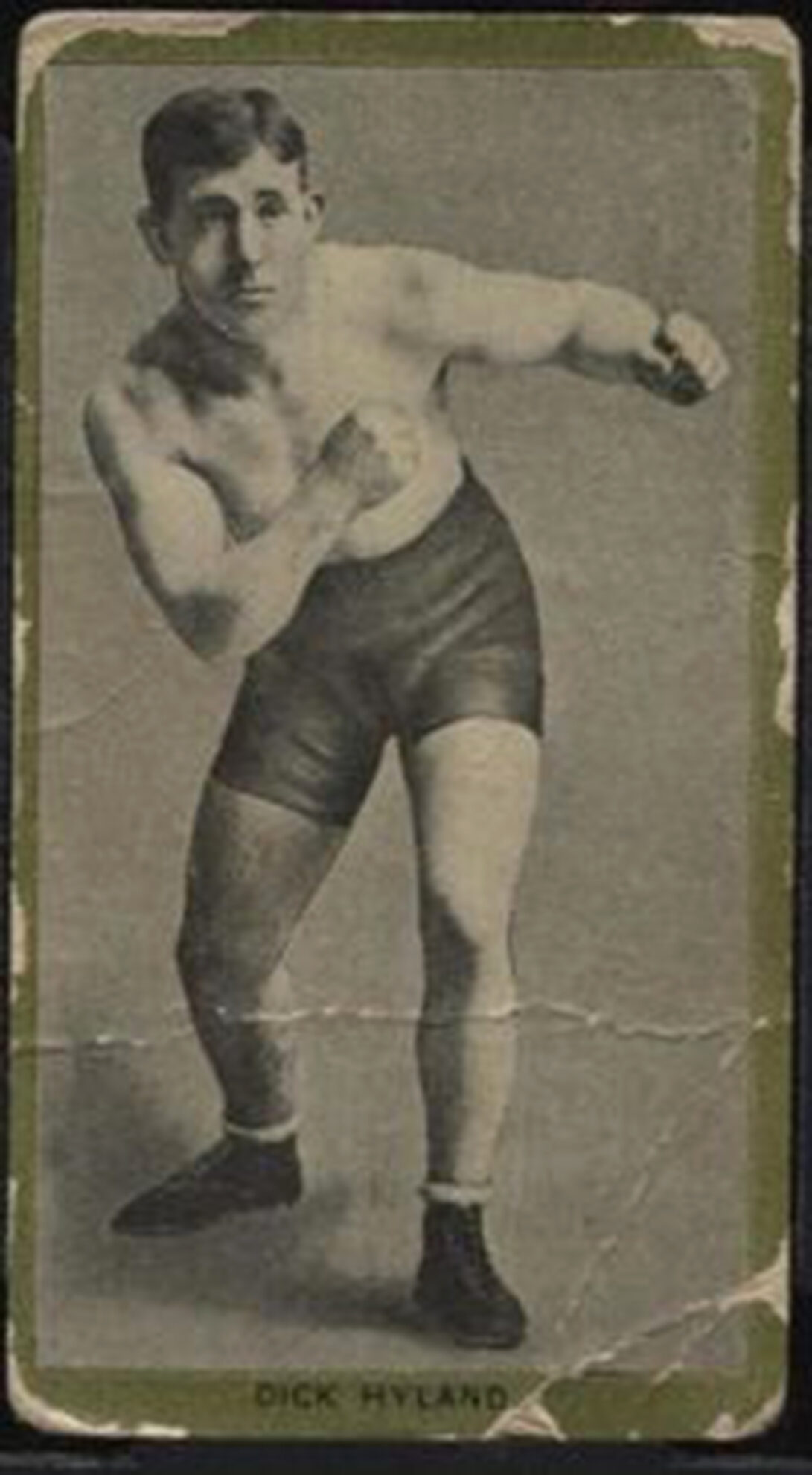 Antique card of the real Fighting Dick Hyland, first decade of the 1900