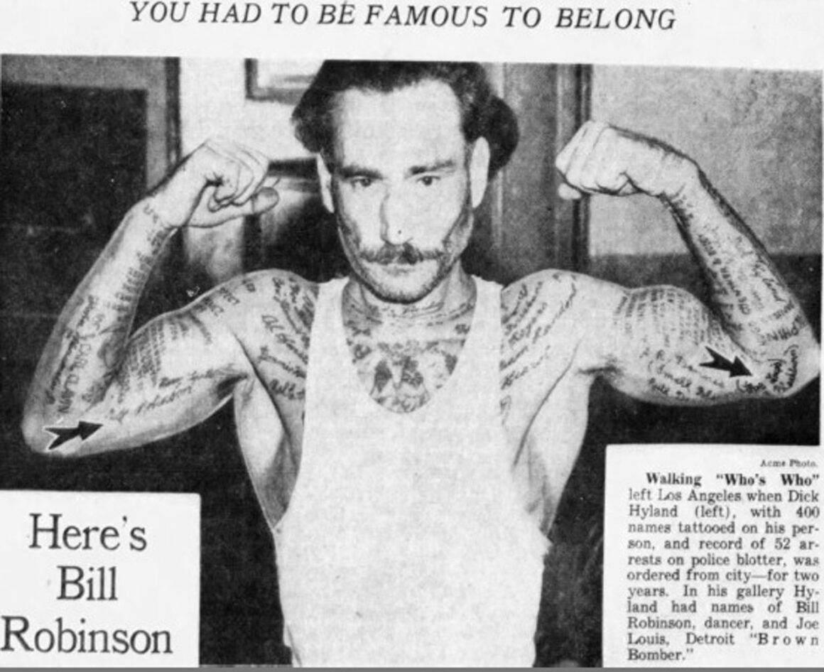 News paper article entirely dedicated to Dick Hyland, first half of the XIX cent.