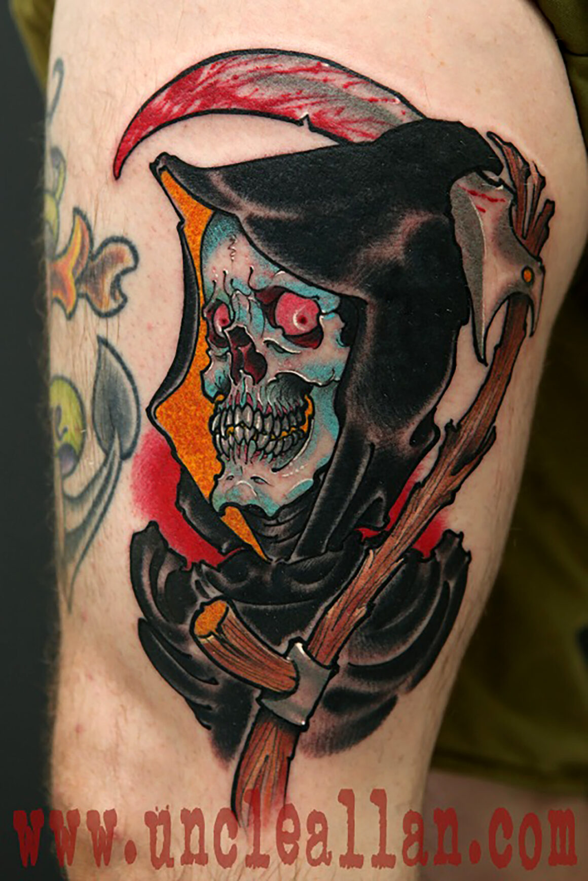 Grim Reaper Enjoying Coffee Tattoo  TATTOOGOTO