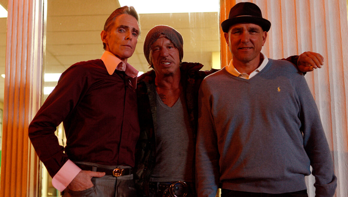 Mickey Rourke and Vinnie Jones with Mark Mahoneyt