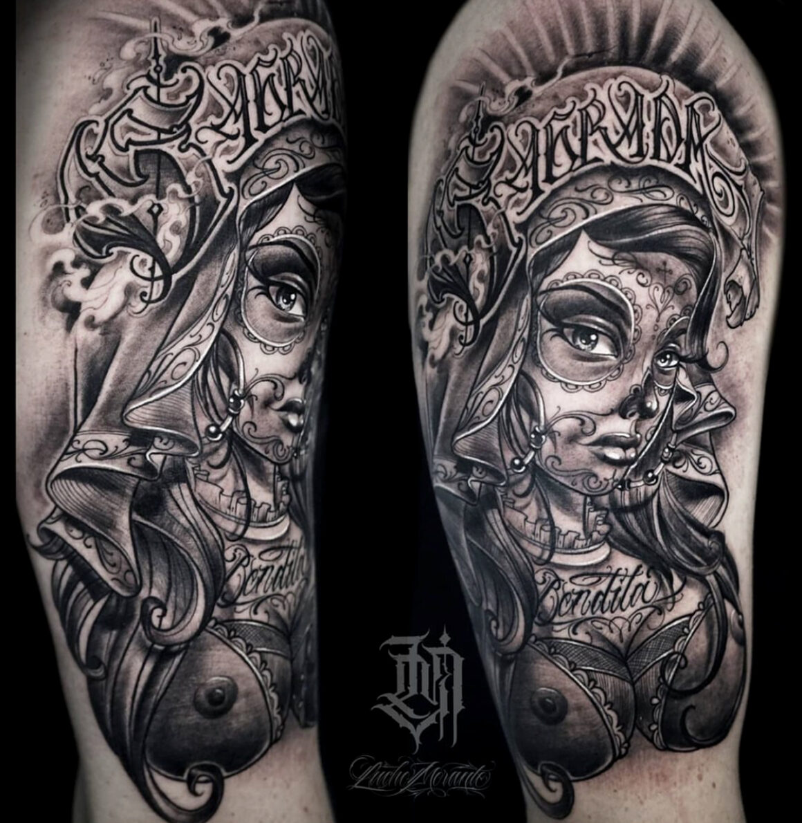 Tattoo by Lucho Morante, @luchomorantelettering