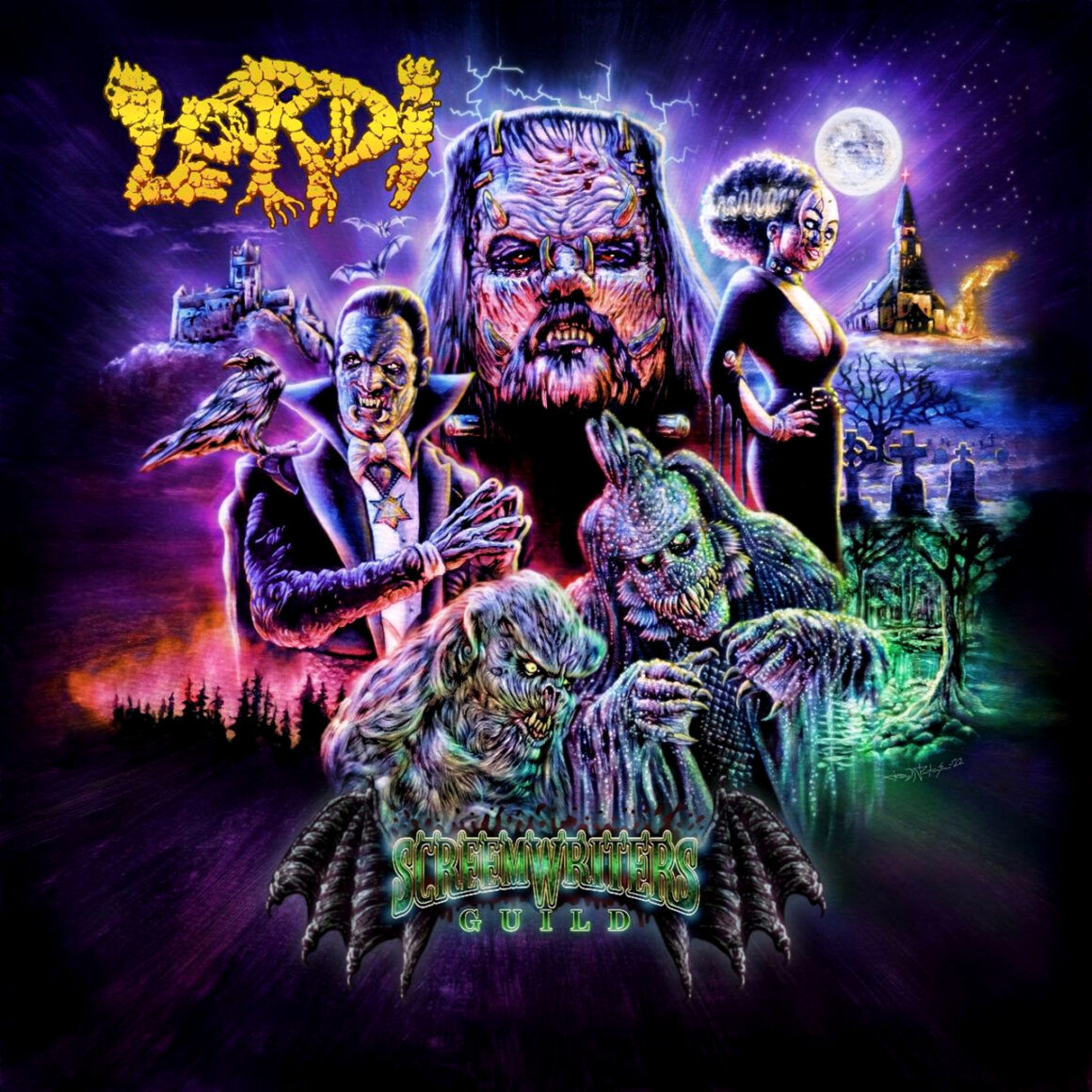 Lordi, illustration de la Guilde des écrivains Screem, @lordiofficial