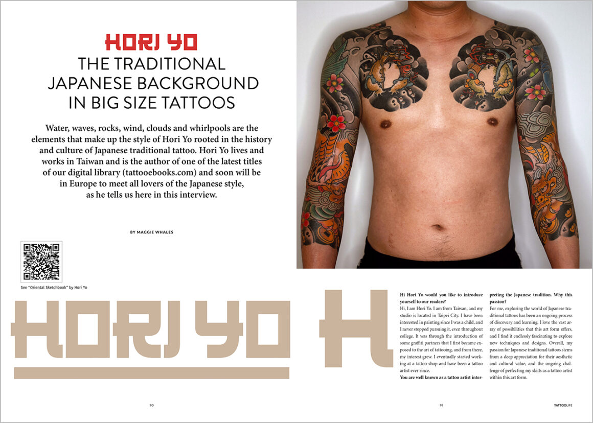Hori Yo le fond traditionnel japonais en tatouages de grande taille