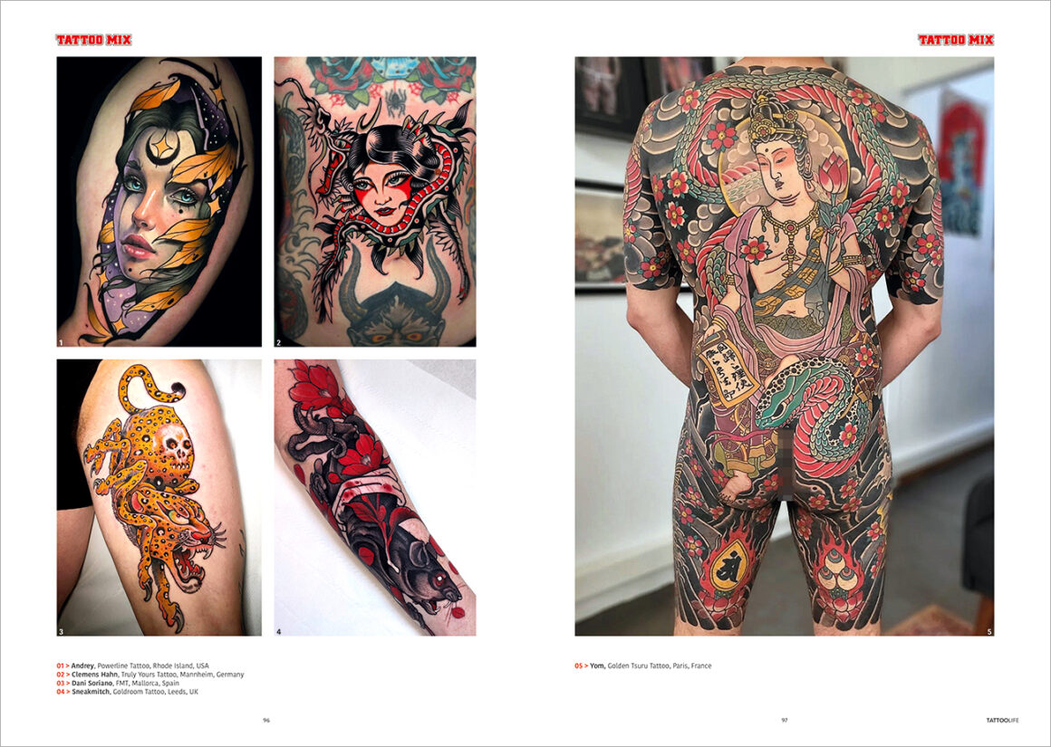 Mélange de tatouages, Tattoo Life Magazine 144, septembre-octobre 2023
