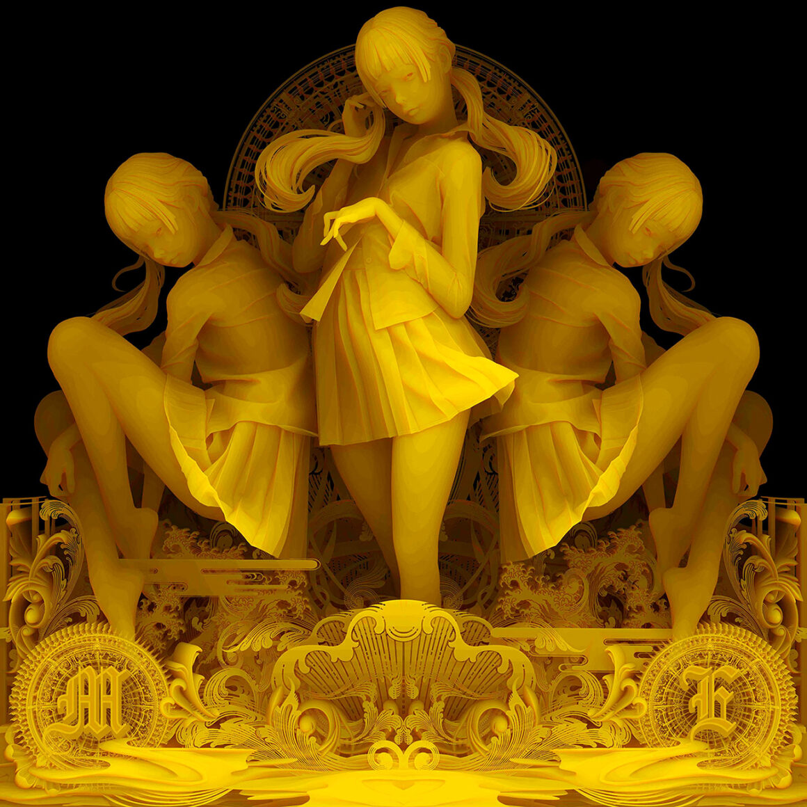 Kazuki Takamatsu _il y a beaucoup de moi_acrylique, gouache acrylique, médium, gesso, giclée sur toile_39 x 39