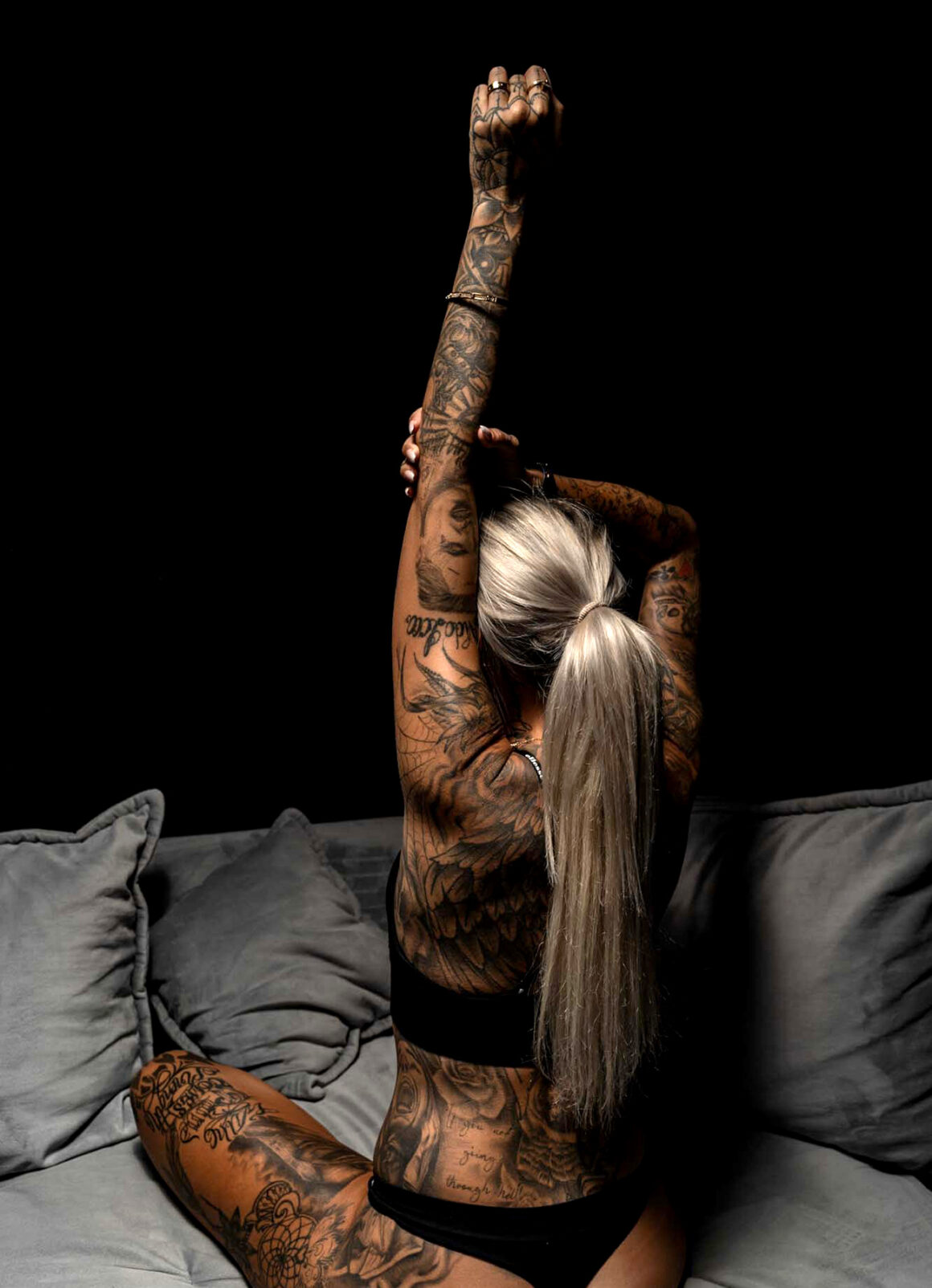 Sarah Bieger, tattoo model, Photos by Max Blanke
