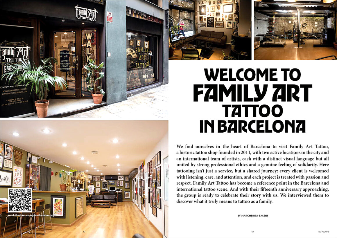 Tattoo Shop: Inside Family Art Tattoo, Barcelona, fifteen years of unity, creativity, and shared passion.