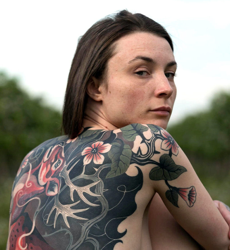 Tattoo model Jennifer Leuschke, @reudigerrufus