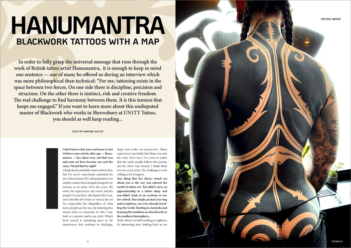 Blackwork tattoos by Hanumantra