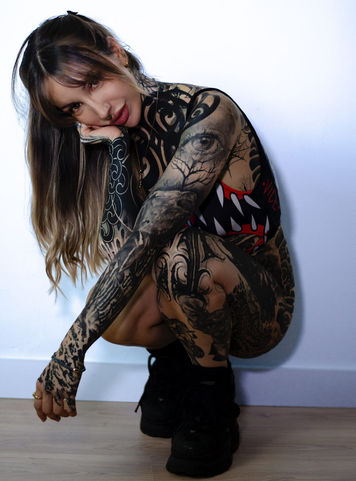 Tattoo model Celia Krigare, @krigare_tattoo